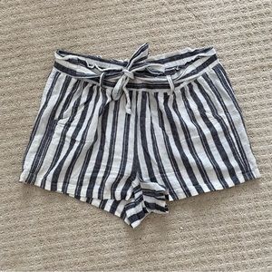 Jolt Paperbag Striped Gray and Cream Shorts